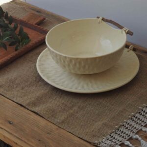 کاسه تراشدار دسته چوبی