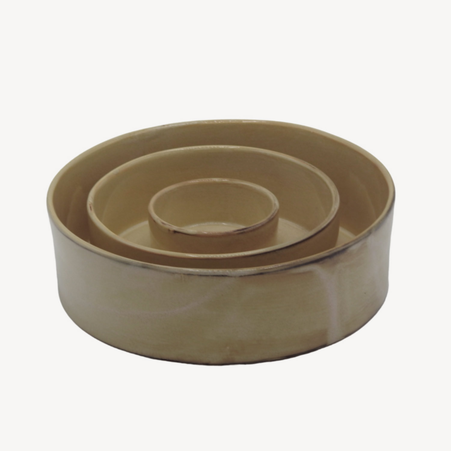 bowl-set کاسه سرامیکی لبه دار کرم تیره - Image 1