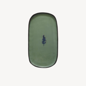 دیس سرو سرامیکی بیضی سبز