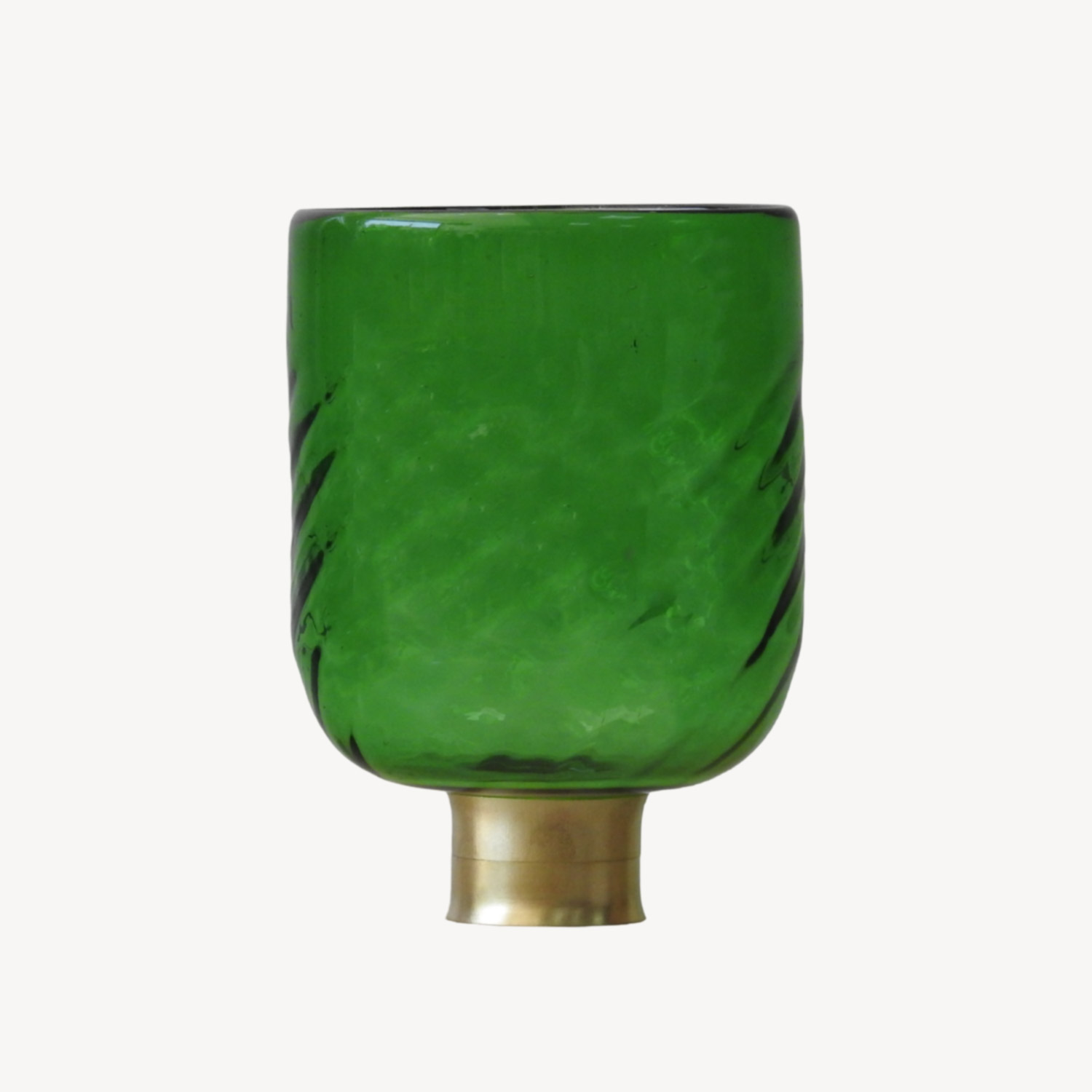 cylindrical candlestick شمعدان استوانه شیشه ای سبز