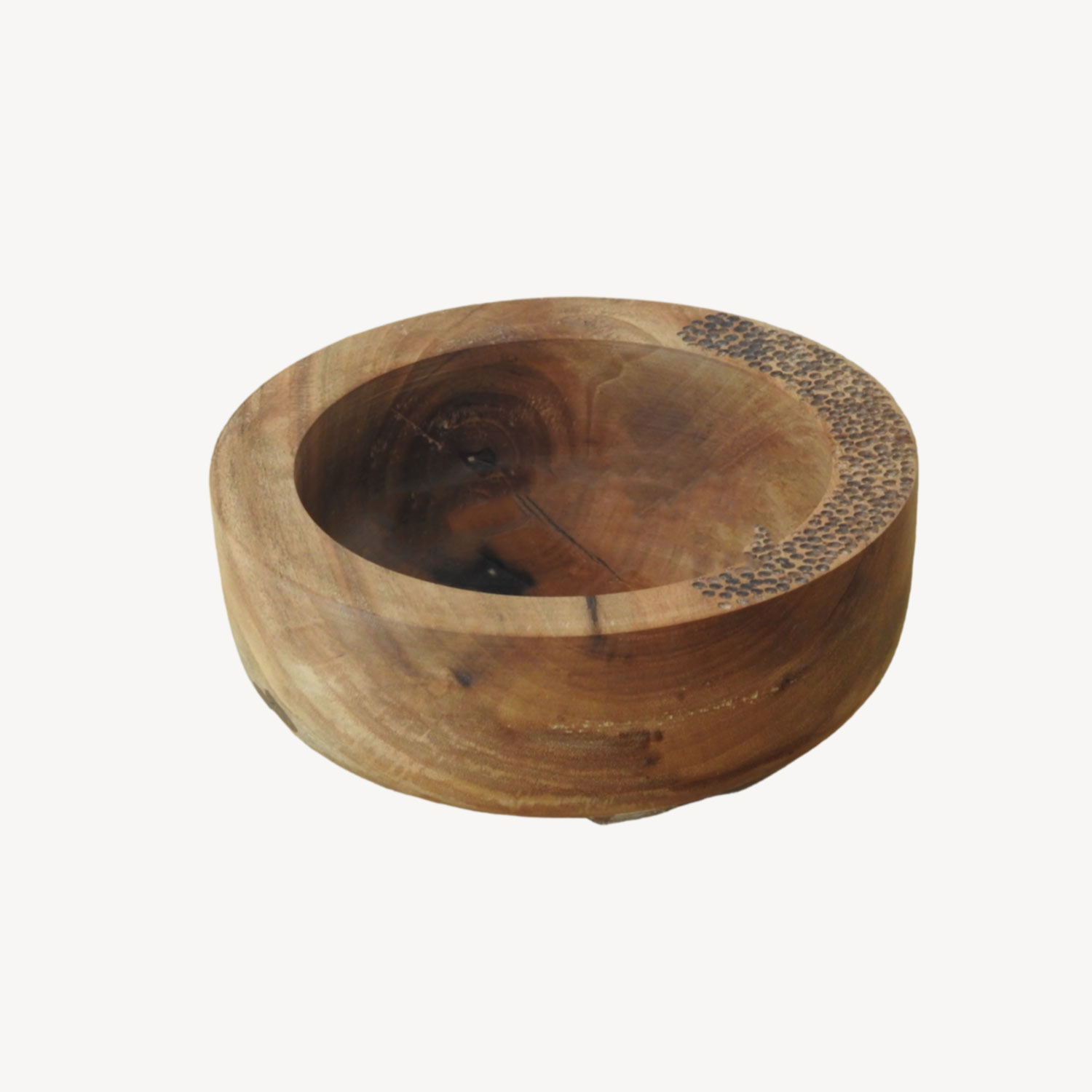 wooden bowl with worked edge کاسه چوبی لبه کار شده