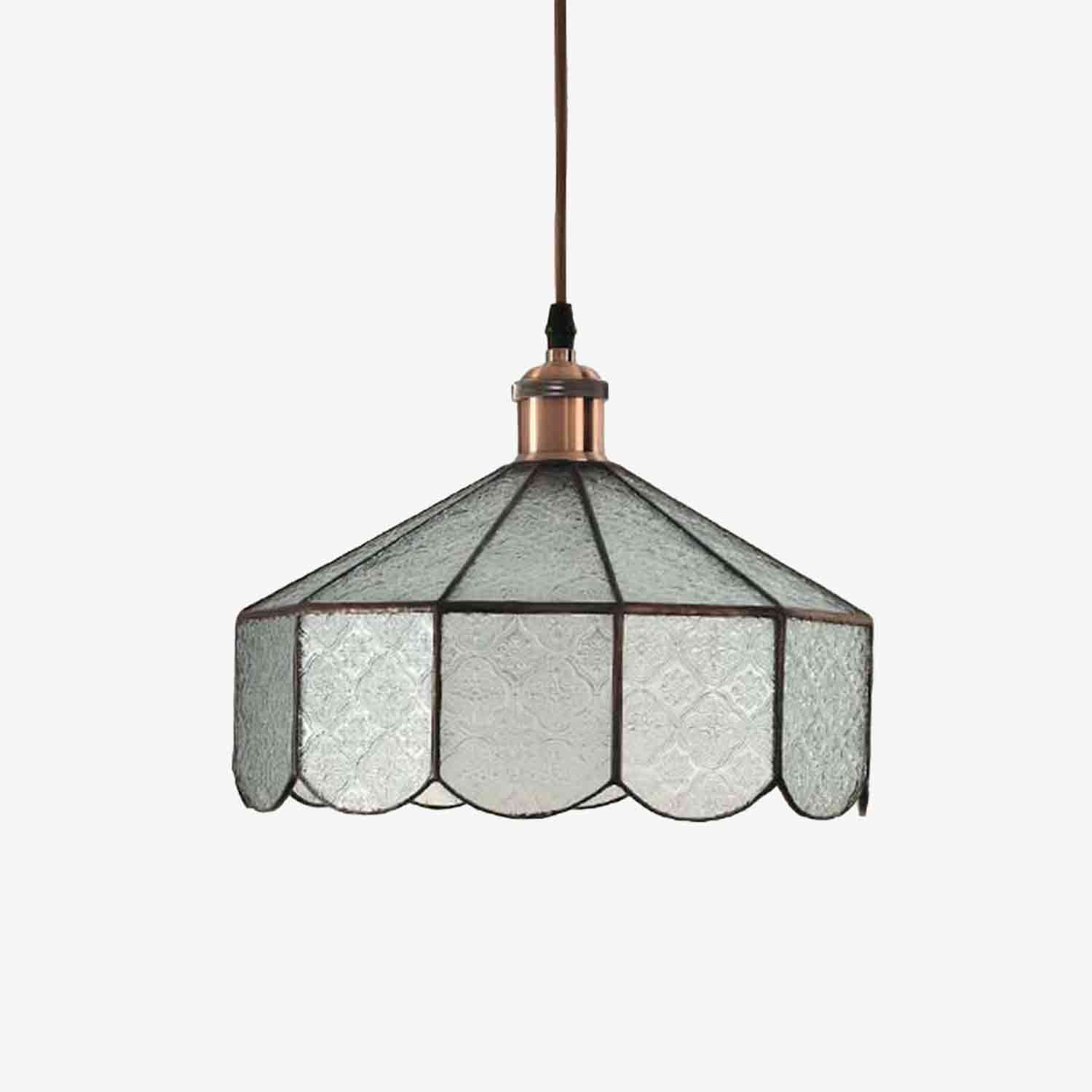 لوستر-لوتوس-شیشه-گل2ی لوستر لوتوس با شیشه گلدار - Image 1