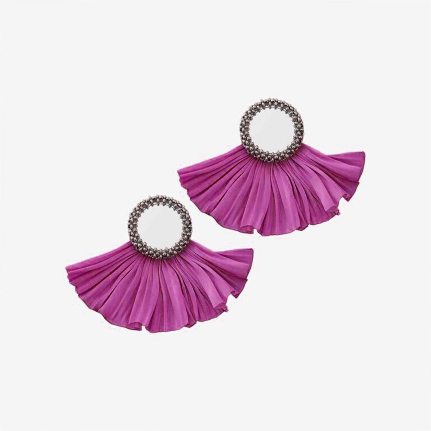 گوشواره-سرخ-آبی گوشواره منجق بافی دامن دار - Image 1